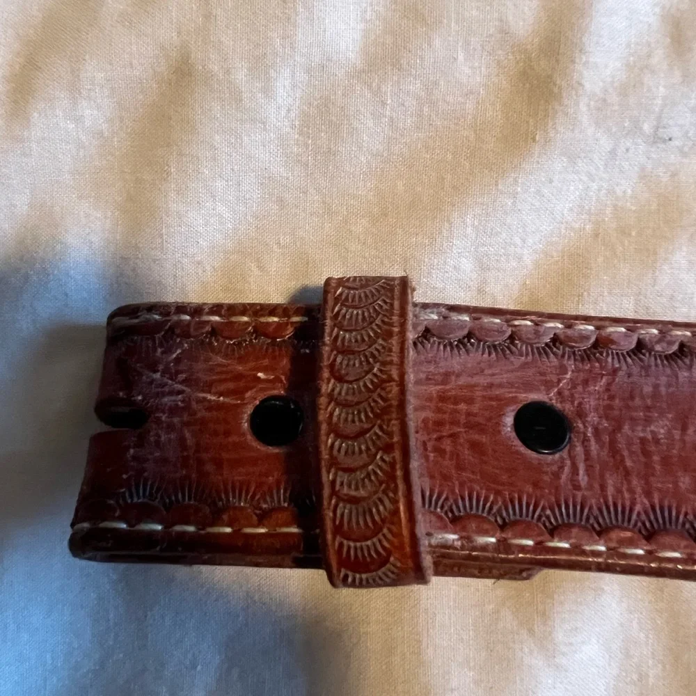 vintage unisex brown leather belt